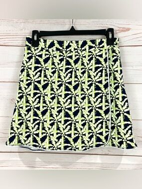 Lulu B Faux Wrap Tropical Palm Tree Print Tennis Skort Skirt Shorts UPF 50+